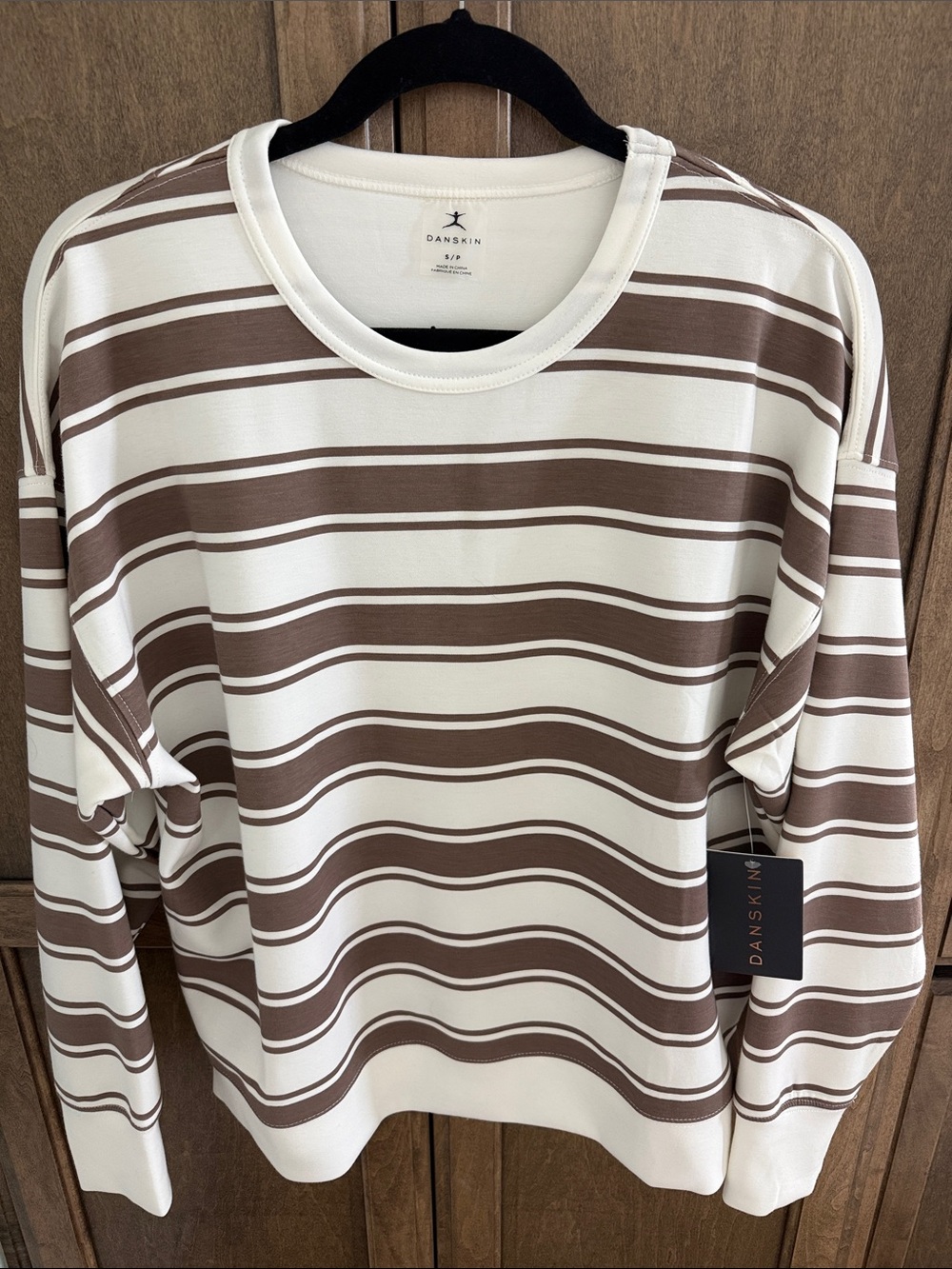 Danskin Luxe Rugby Stripe Pullover New with Tags
